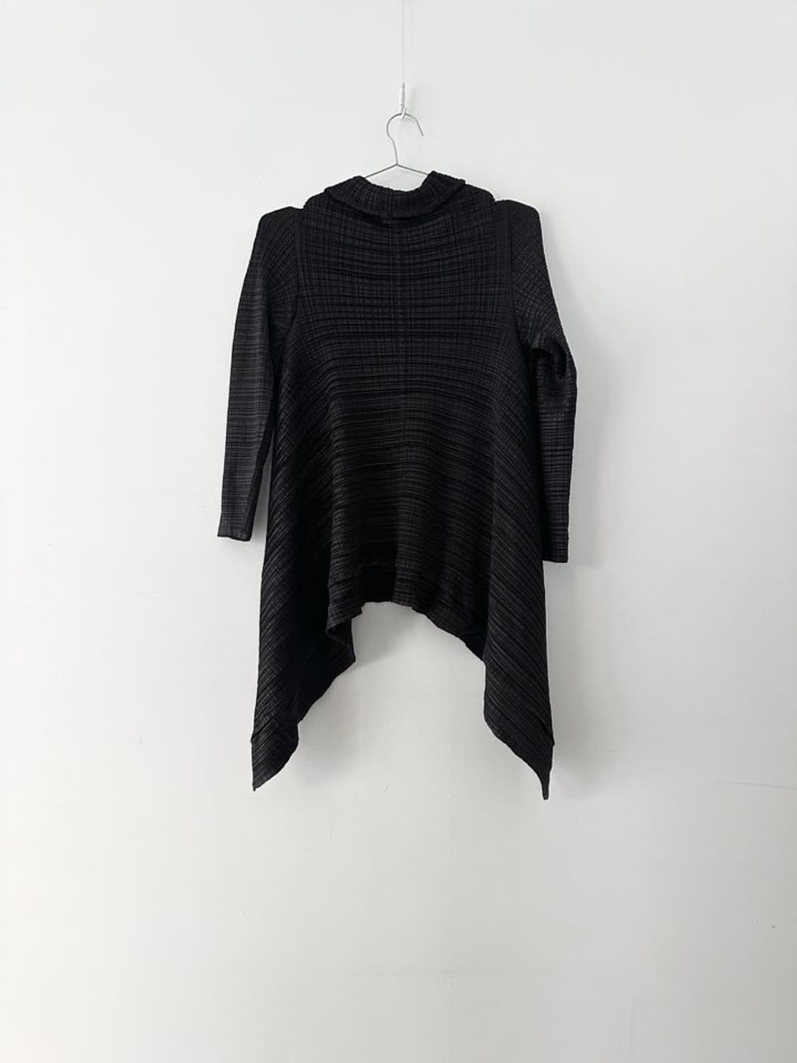 Pleats open cardigan / black 상품이미지3