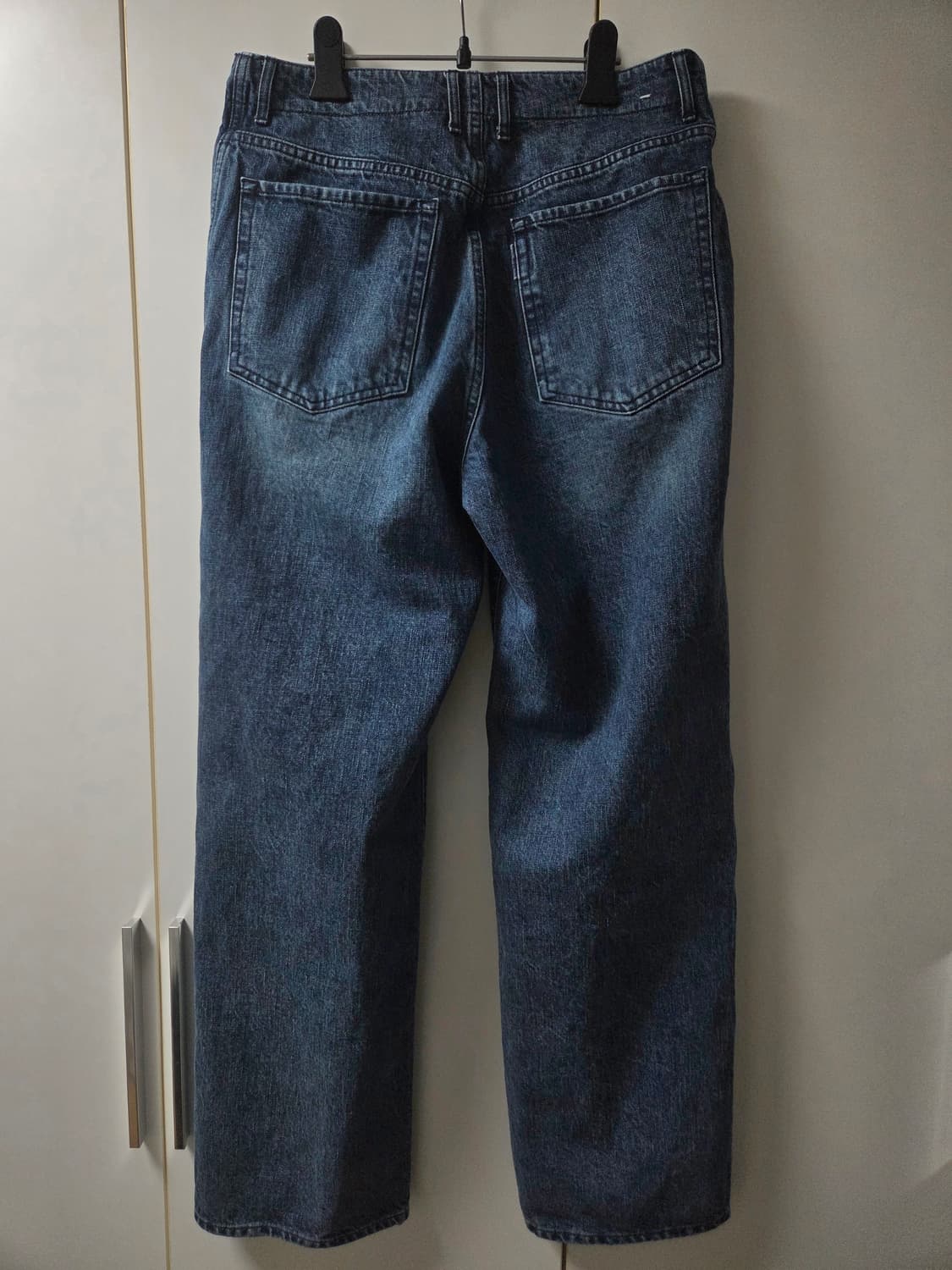 (2) 포터리 원워시드 와이드 데님  딥블루  2사이즈 상품이미지2