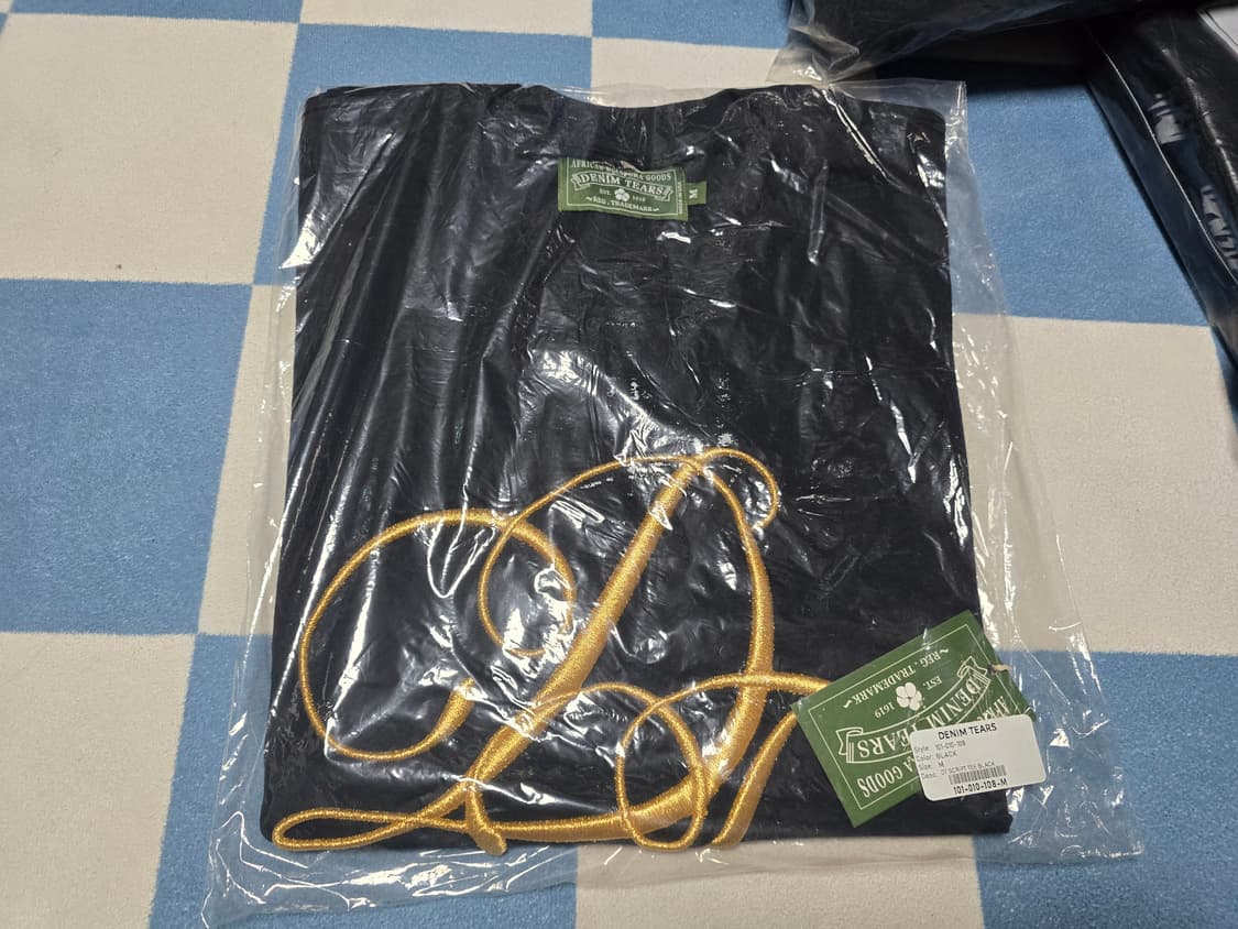 [M] 데님티어스 자수 반팔 블랙 상품이미지2