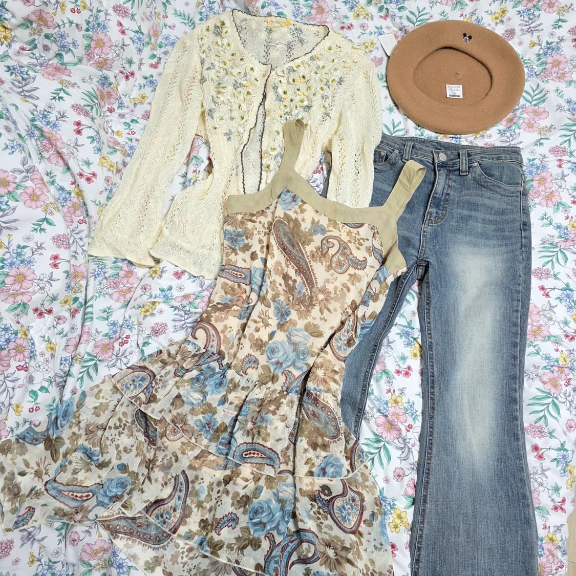 일본빈티지)아오이유우 모리걸st 엑시즈팜 플로럴 코디세트 오월에스닉y2k 상품이미지2