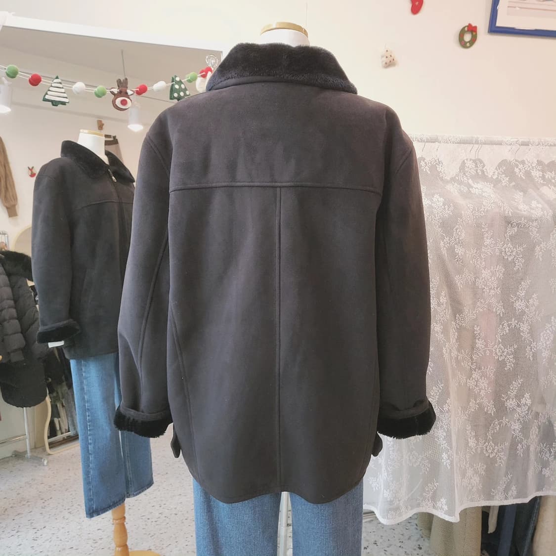 엑시고옴므 리얼 스웨이드 블랙 무스탕 상품이미지7