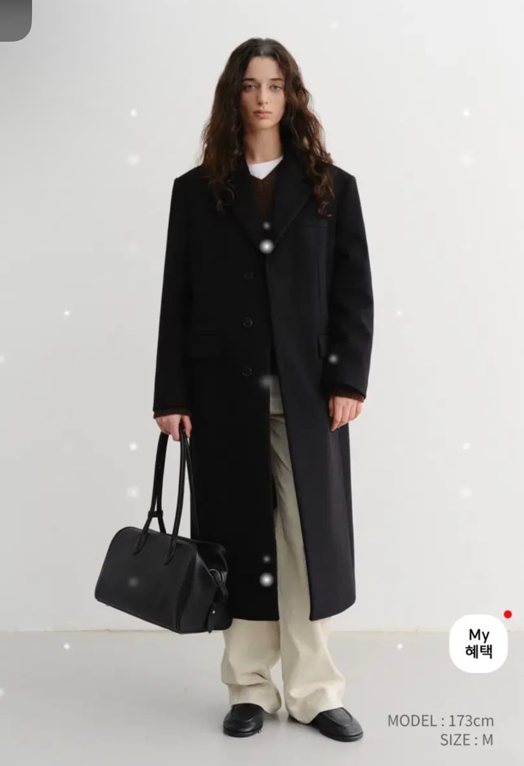 던스트 - 싱글 캐시미어 코트 (블랙 S사이즈) 상품이미지1