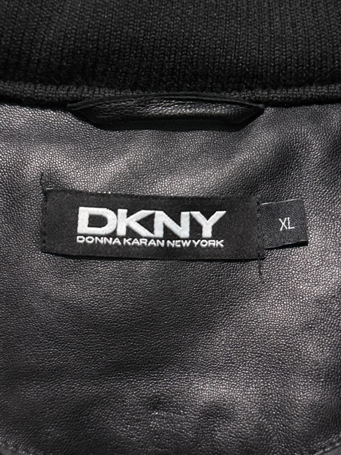 DKNY 도나카란 양가죽 레더 나일론 패디드 점퍼 바시티 봄버 라이더 상품이미지9
