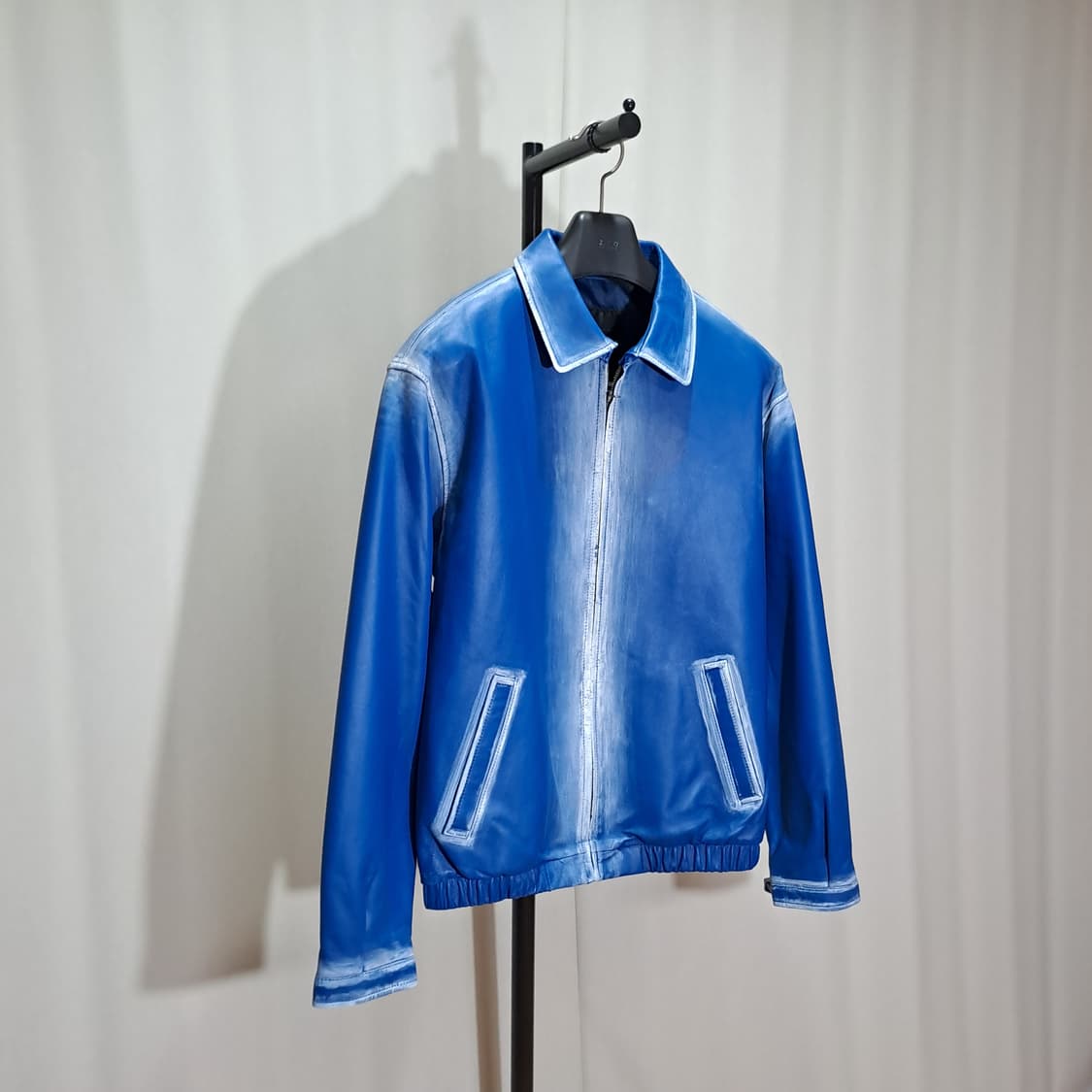 (새상품급) 레프트 오버핏 양가죽 블루종 B212 상품이미지3