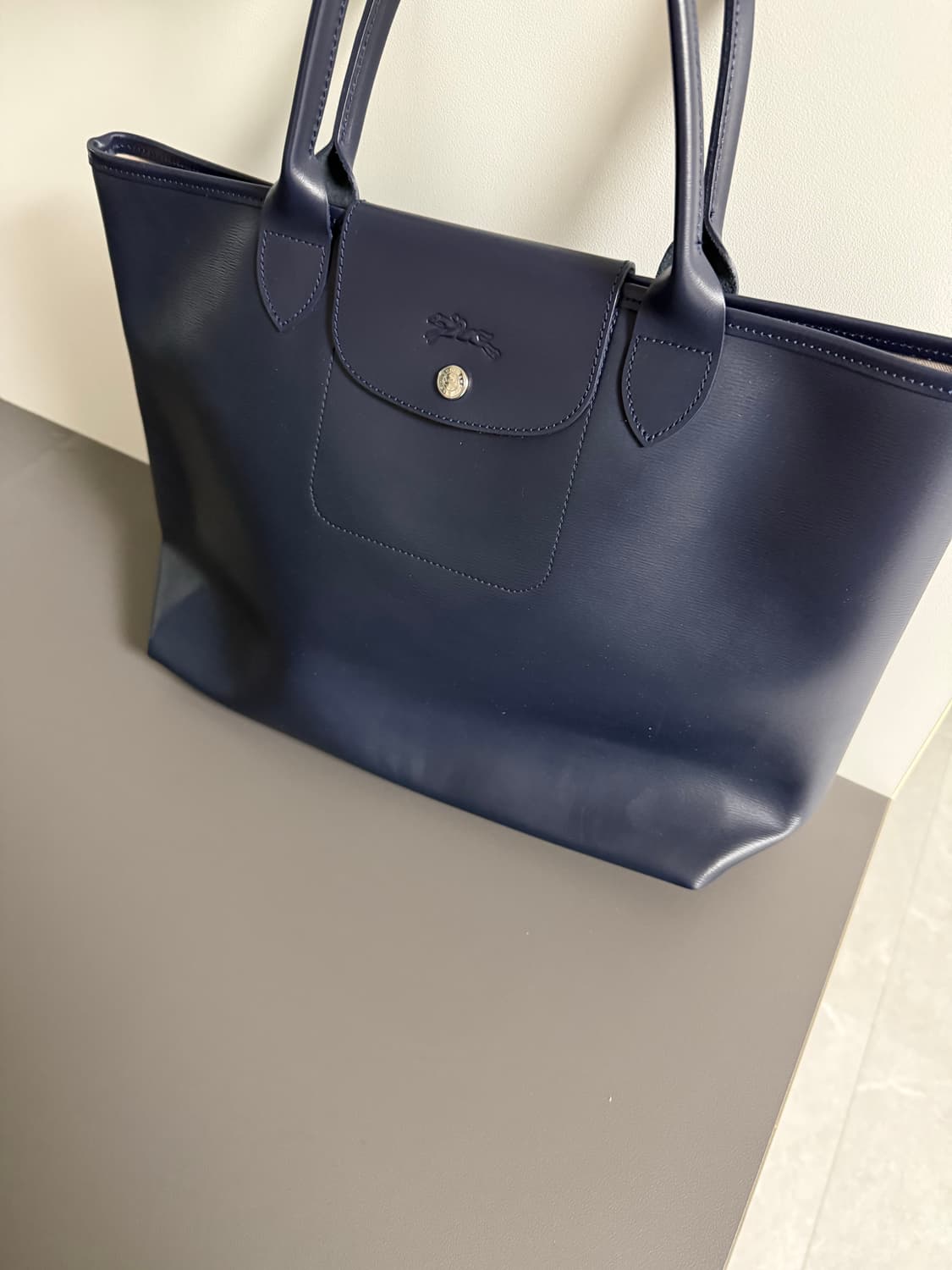 롱샴 르 플리아쥬 시티 토트백 L 네이비 상품이미지2
