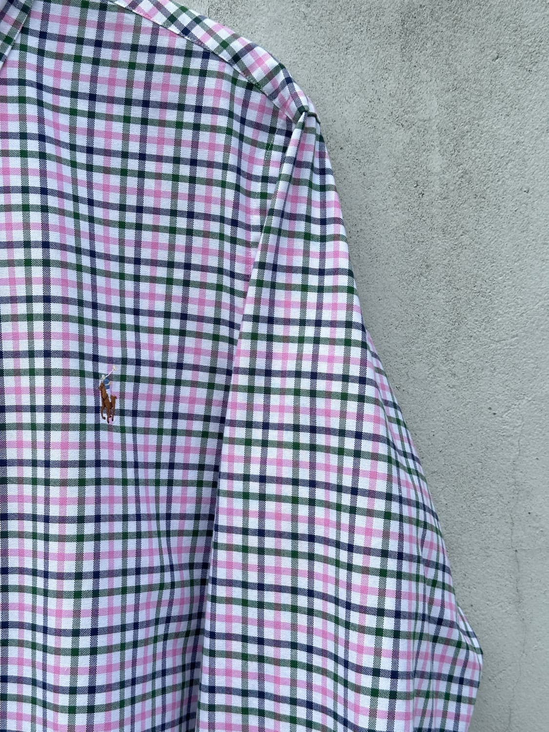 [2XL] 폴로 랄프로렌 핑크 그린퍼플 체크 옥스포드 셔츠 상품이미지3