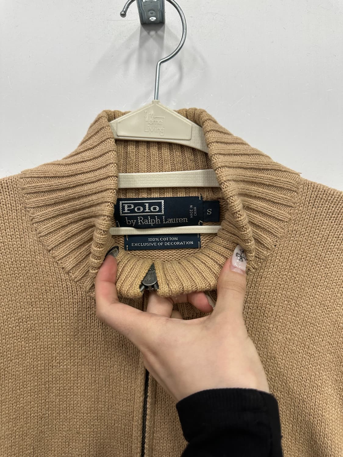 폴로 베이지 니트 반집업 상품이미지2