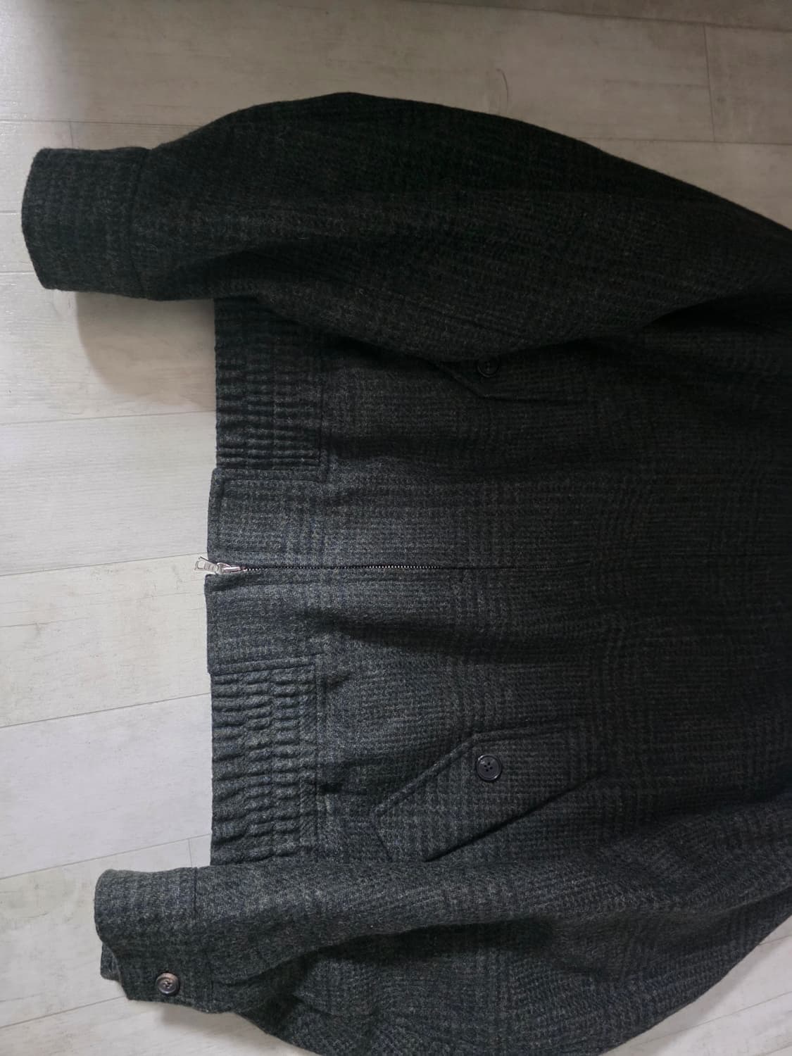 포커페이스 오버사이즈 문 트위드 해링턴 블루종 48 상품이미지4