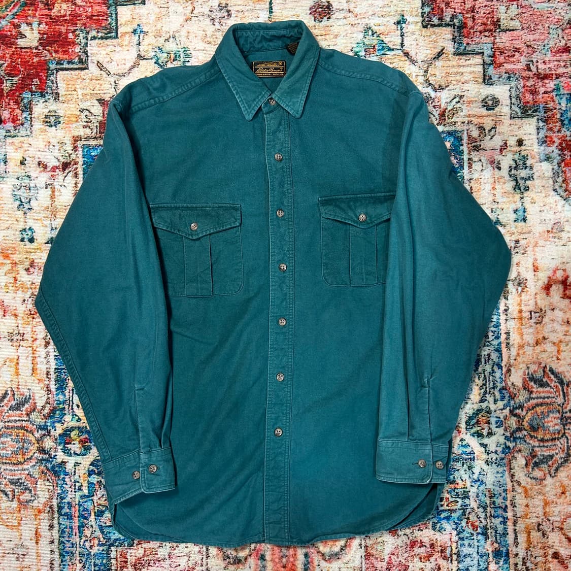 [L] 에디바우어 코튼 그린 워크셔츠 상품이미지1