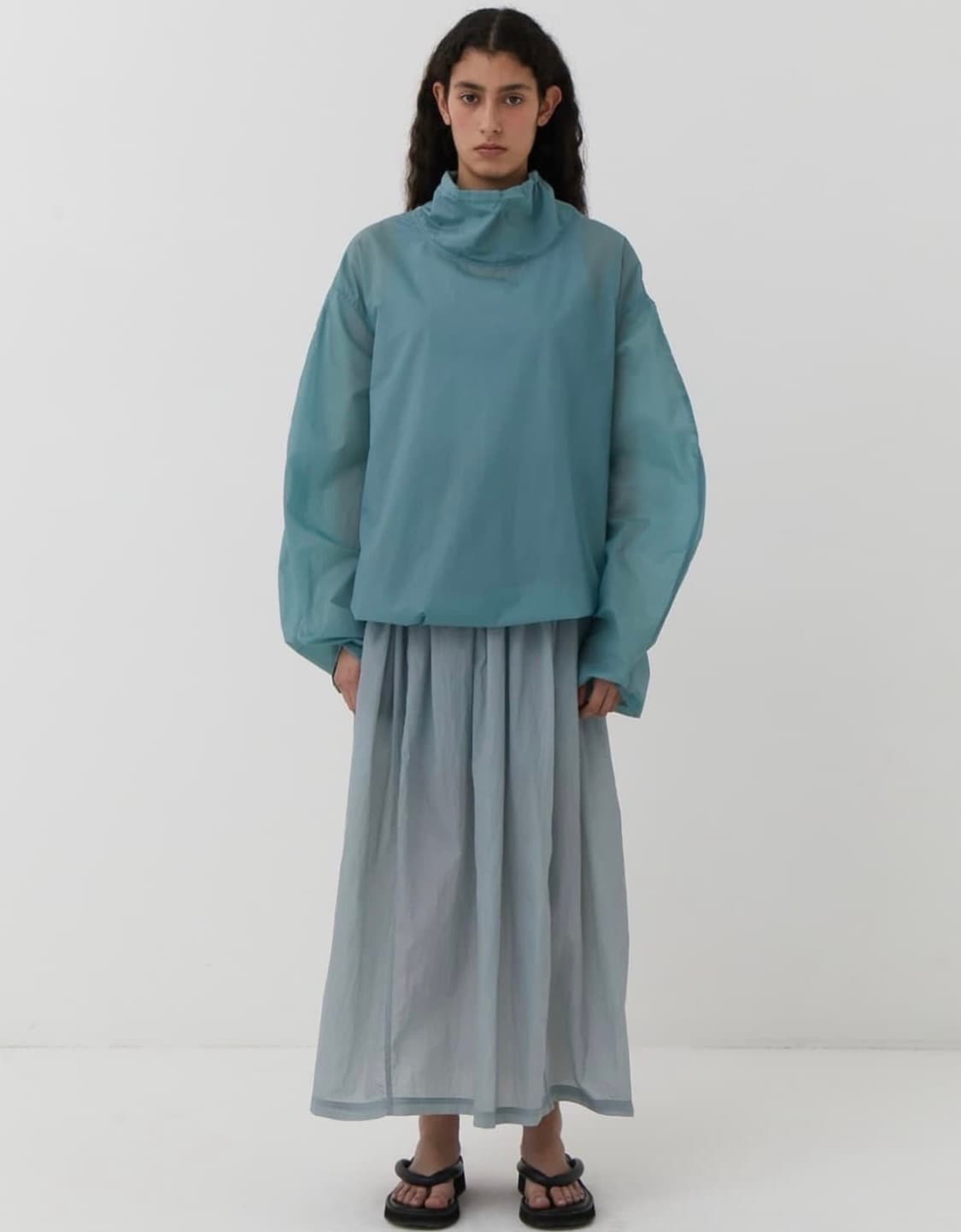 아모멘토 쉬어 스트링 아노락 스카이블루 m 상품이미지1