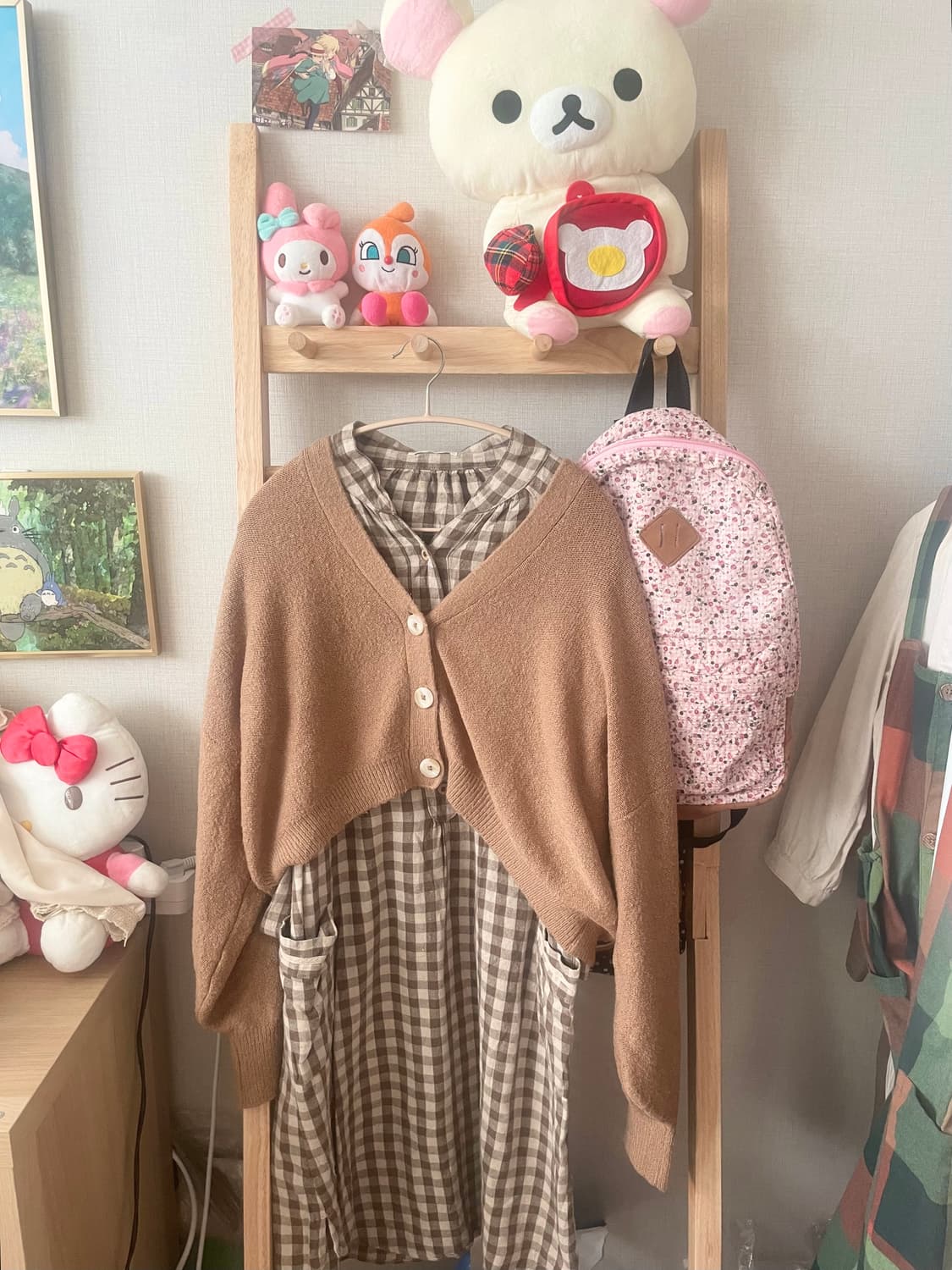 모리걸 빈티지 사만사모스 체크 롱 원피스 set 🧡🤎 상품이미지1