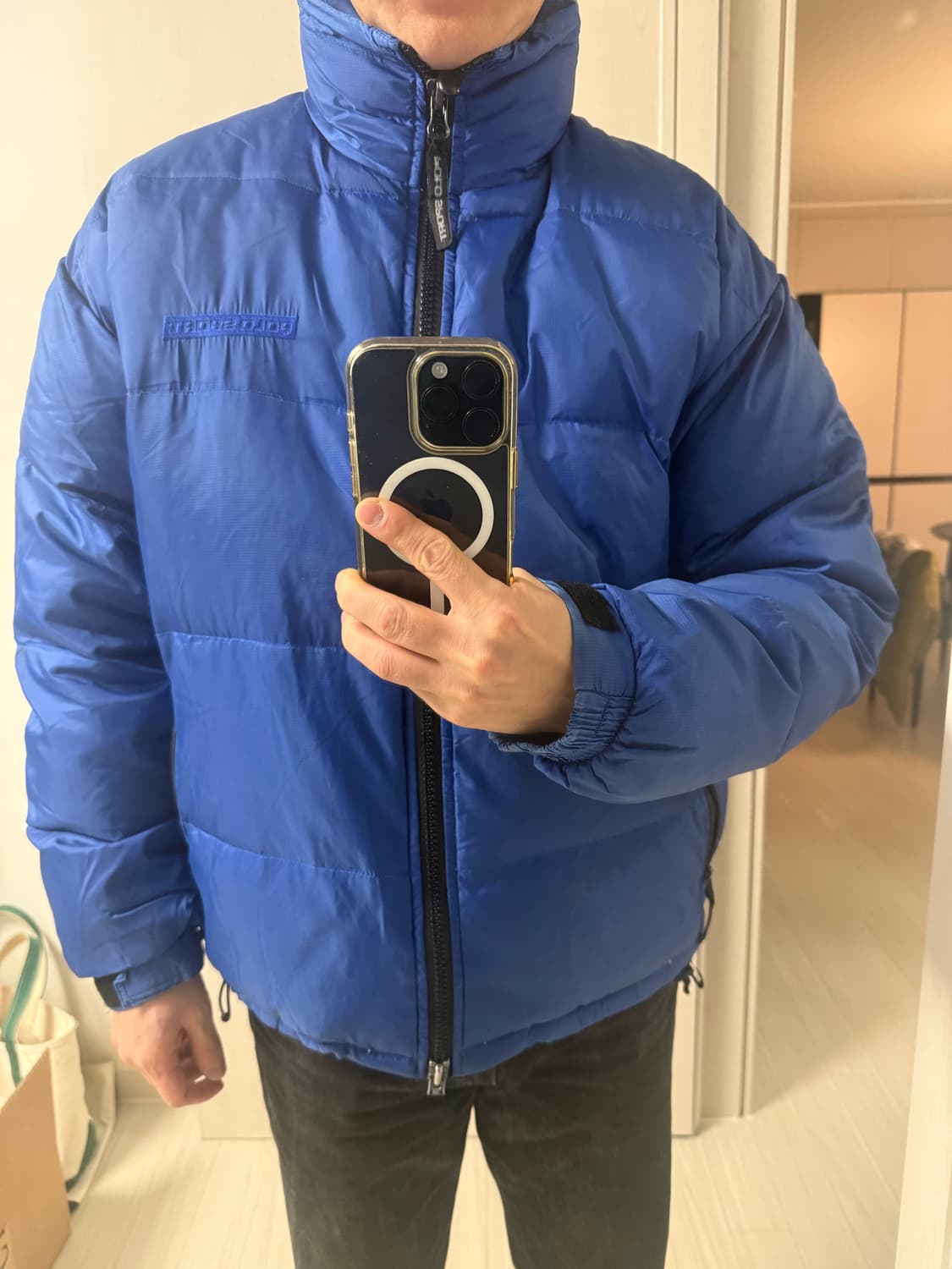 폴로 스포츠 패딩 블루 (실착있음) 상품이미지6