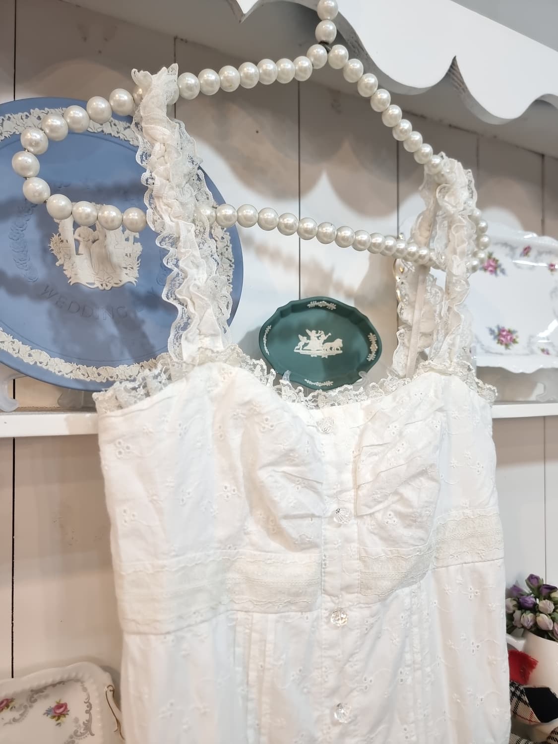 LIZ LISA(리즈리사)원피스 화이트 코튼 펀칭 레이스 캉캉 원피스 상품이미지5