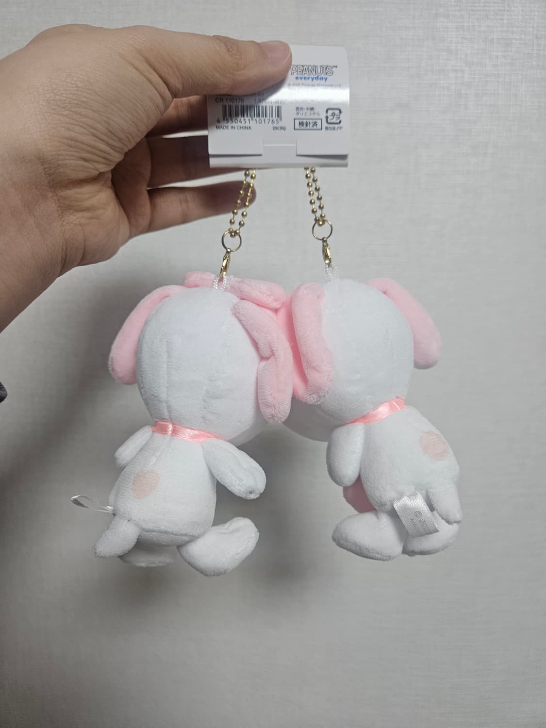 핑크 스누피 볼착(자석) 키링인형 커플 상품이미지4