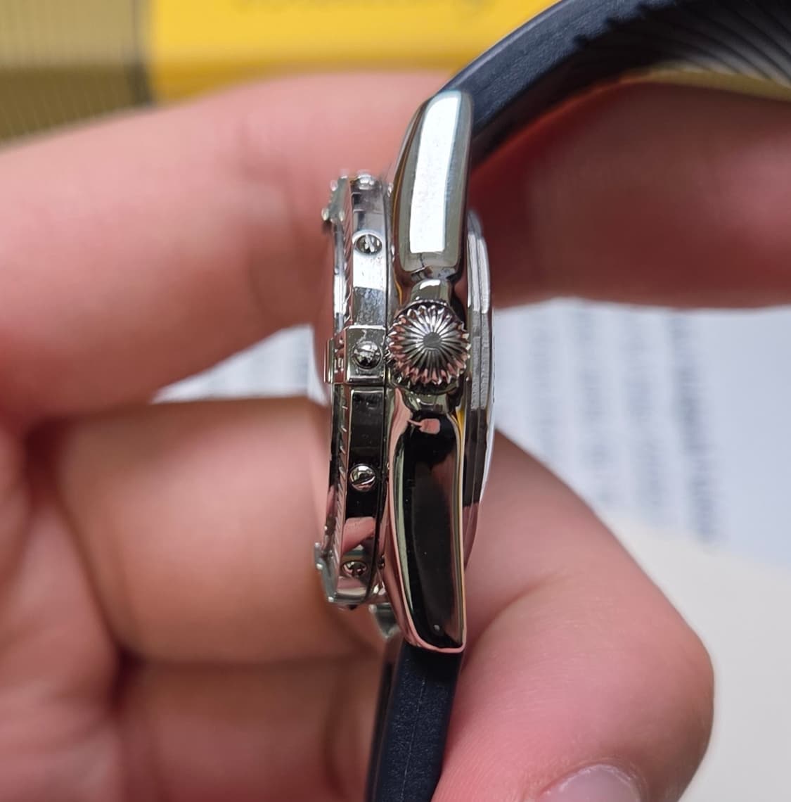 레어] 브라이틀링 칼리스티노 핑크자개 크로노미터 쿼츠 스틸 여성용 풀셋 상품이미지7