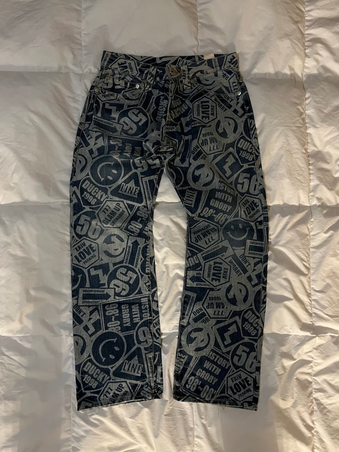 CO&LU 풀 프린팅 데님 팬츠 상품이미지1