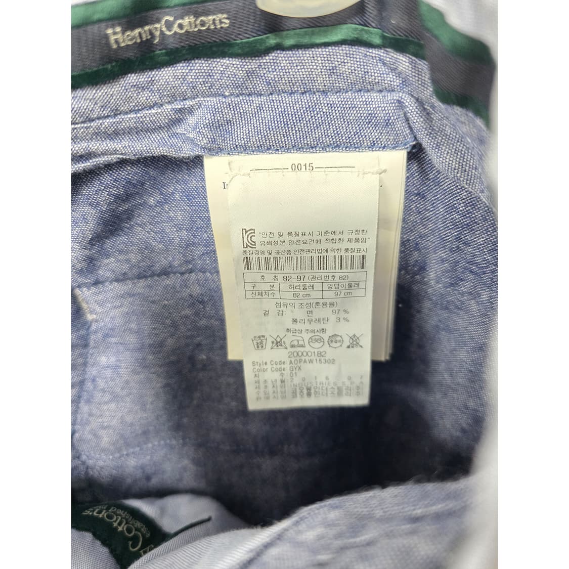 헨리코튼 남성 면바지 32인치 fee  상품이미지3