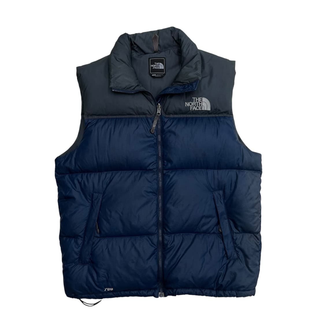 노스페이스 차콜배색 로고 네이비 패딩조끼 L 상품이미지2