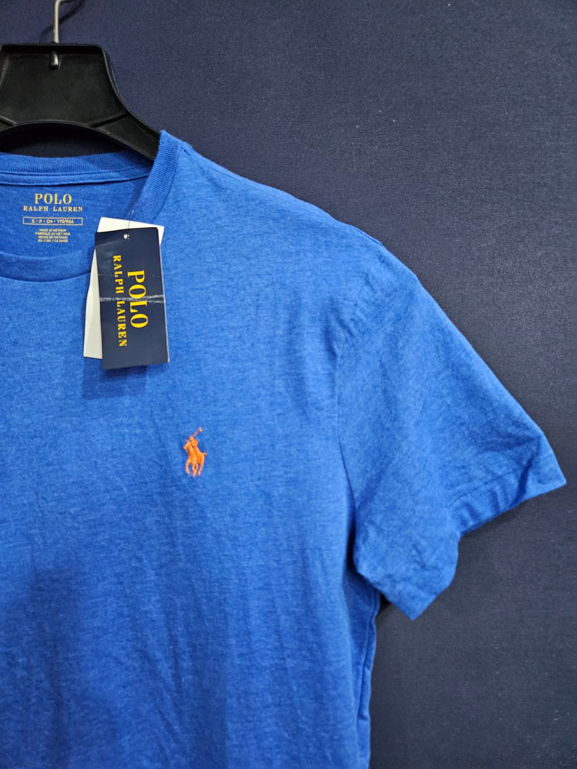 폴로 랄프로렌 멜란지 블루 남성 90~95 반팔티  상품이미지4