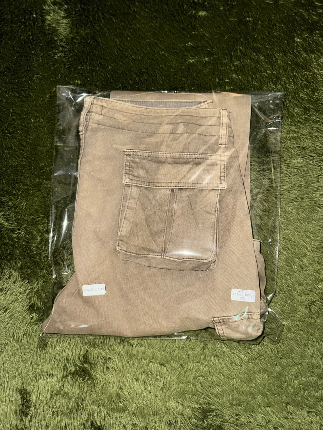 [L] BEAMS 빔즈 포켓 디테일 빈티지 워싱 카고 팬츠 브라운 상품이미지10