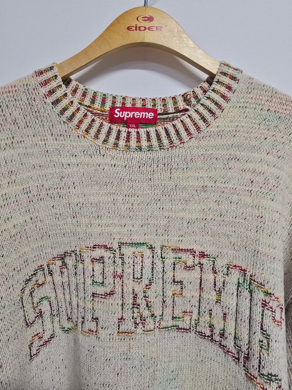 슈프림 콘트라스트 아크  스웨터 화이트 상품이미지2