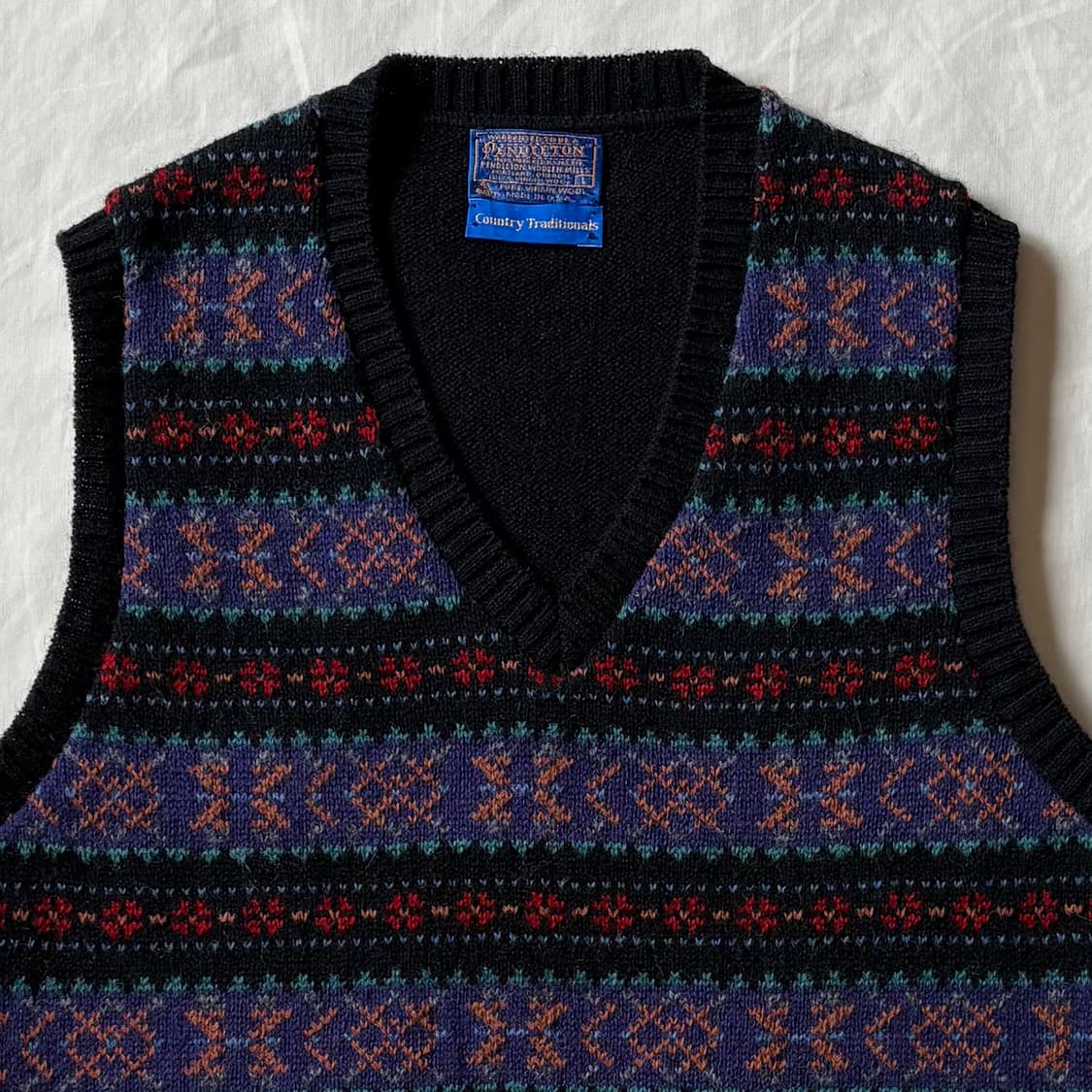 70s USA 펜들턴 페어아일 울 니트 베스트( L / 102) 상품이미지2
