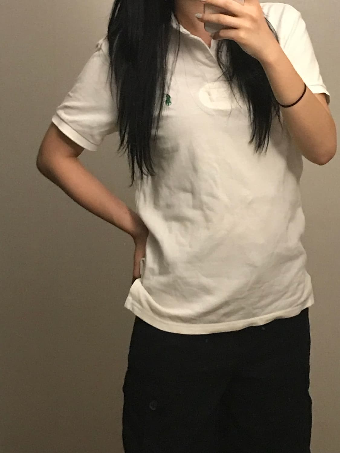 폴로 pk 반팔 카라티 화이트 그린 상품이미지3