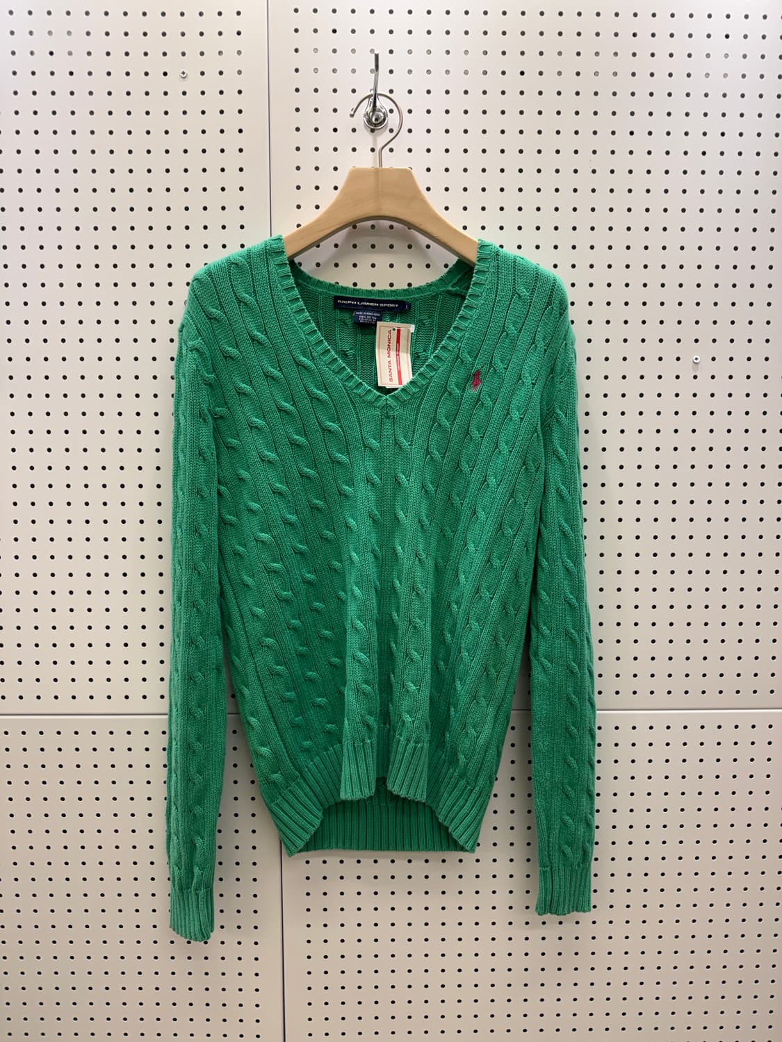 폴로 랄프로렌 핑크 포니 브이넥 케이블 니트 U272 상품이미지2