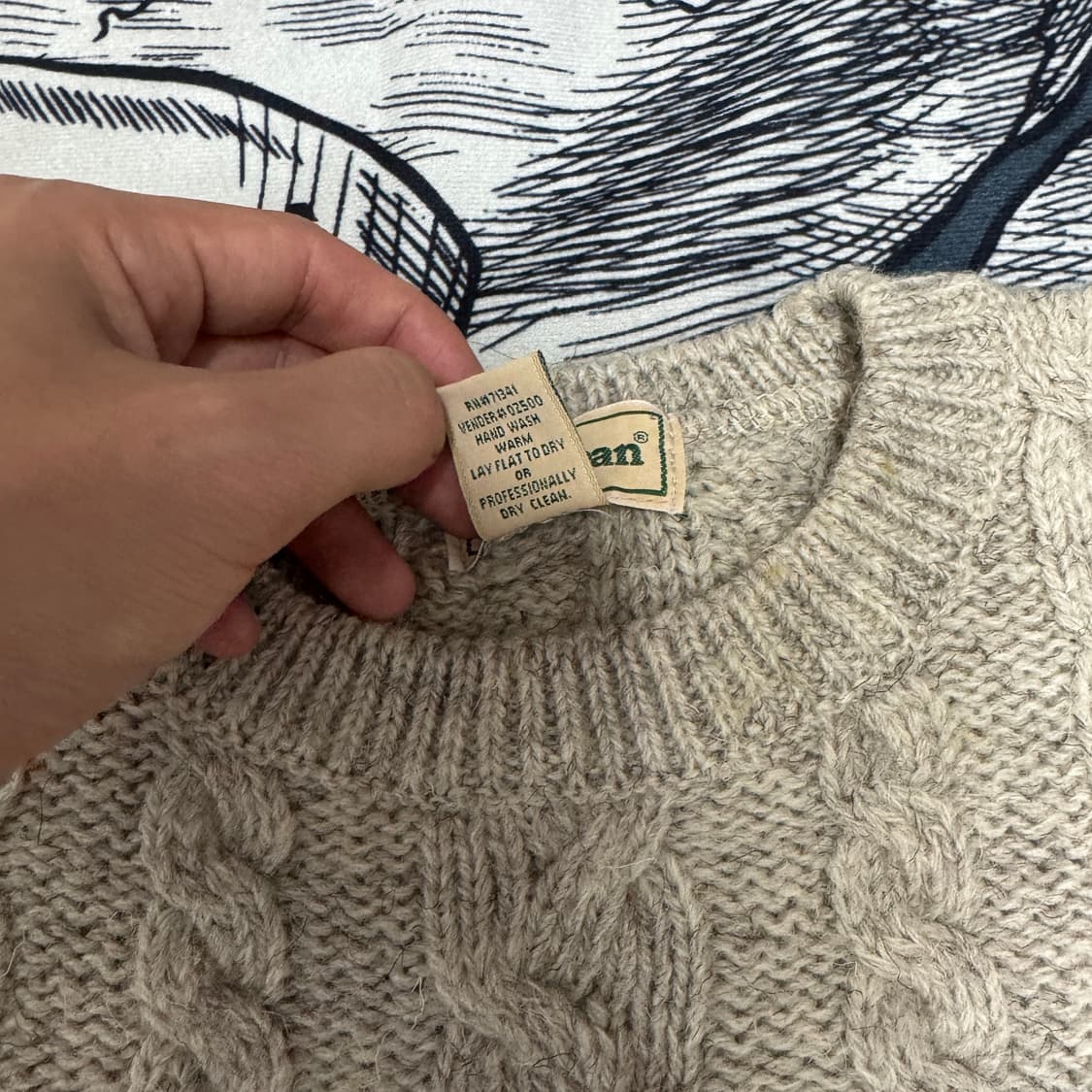 80s LLbean 엘엘빈 피셔맨 스웨터 니트L사이즈 상품이미지4