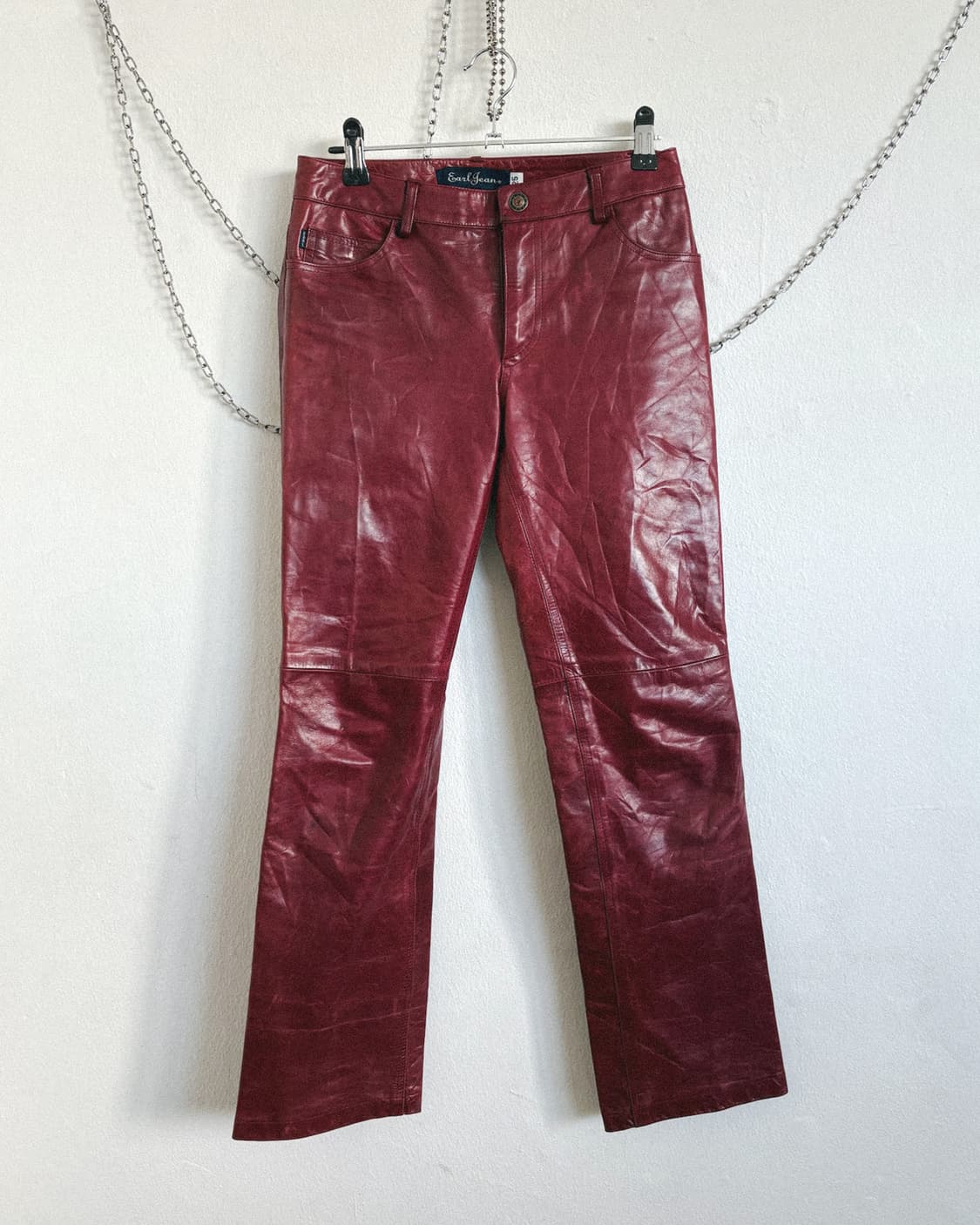 earl jean 세미 플레어 레더팬츠 상품이미지4