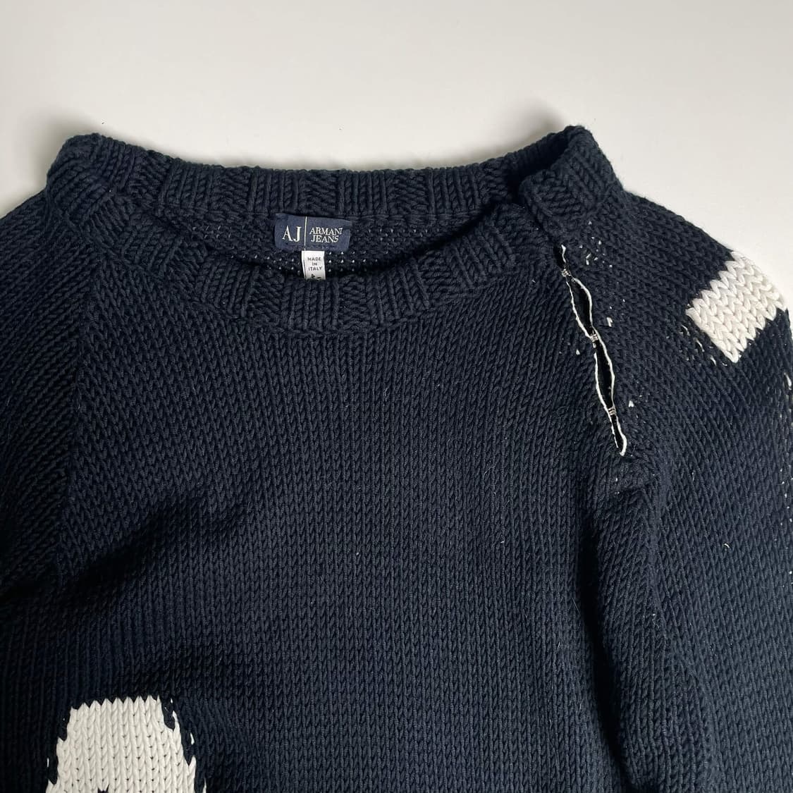 Armani jeans 후크 AJ 레터링 니트 (italy)   상품이미지3
