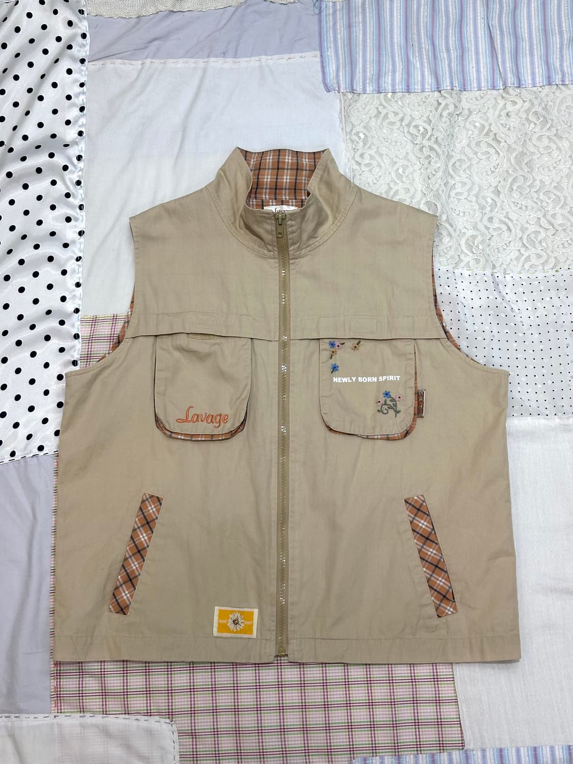 ⊹ Vintage Floral Check Vest 상품이미지7