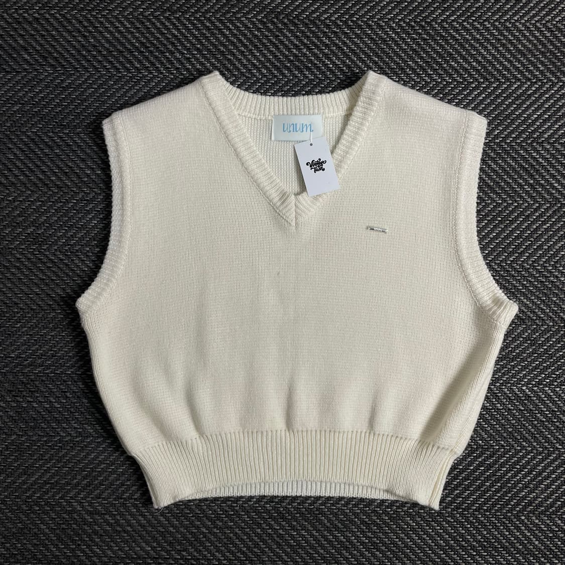 빈티지 우먼스 와플 크롭 니트 베스트o 3326 상품이미지1