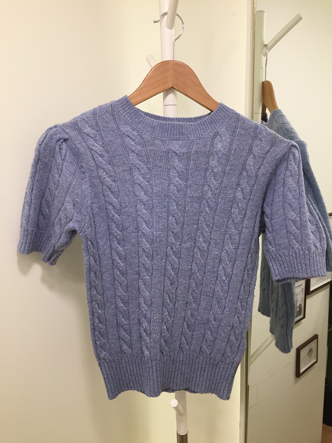 여성 빈티지 꽈배기반팔니트 95 상품이미지2