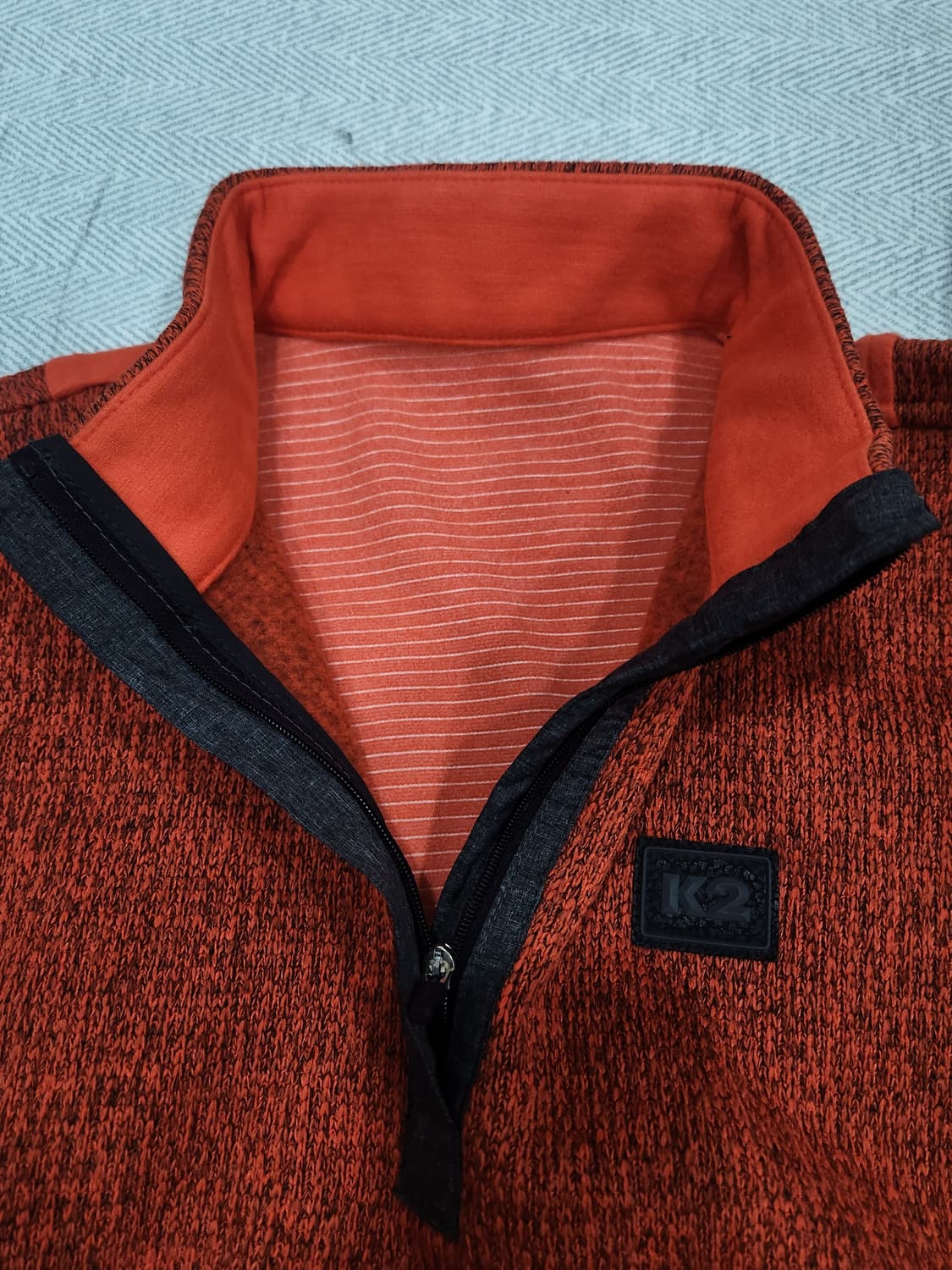 K2 여성 버티컬 짚티 오렌지색 하프넥 티셔츠 여성 90사이즈 상품이미지4