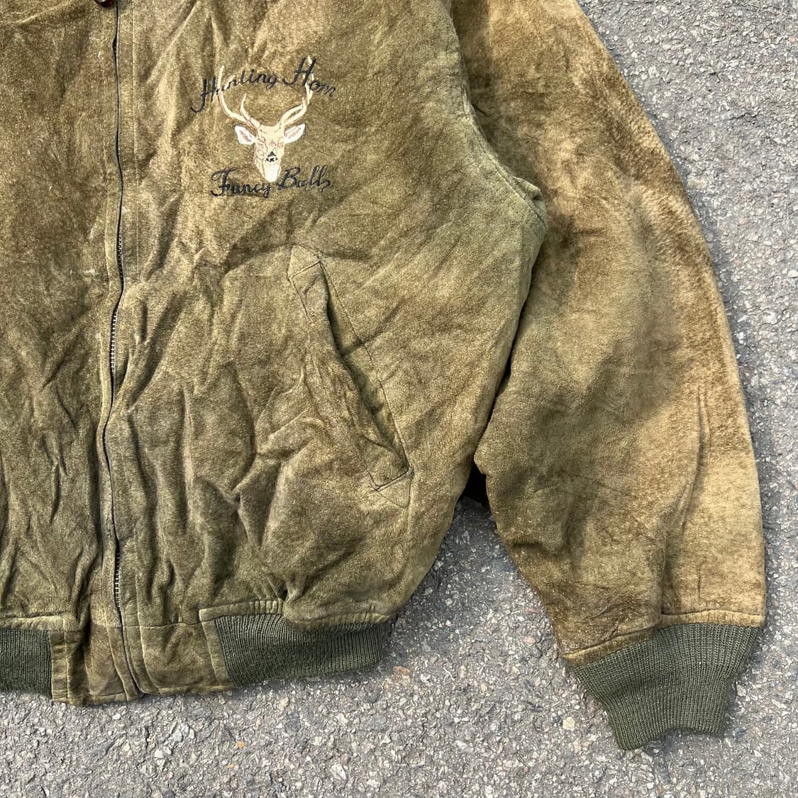 90‘s Fancy Ball 피그 스웨이드 레더 봄버 자켓 상품이미지4