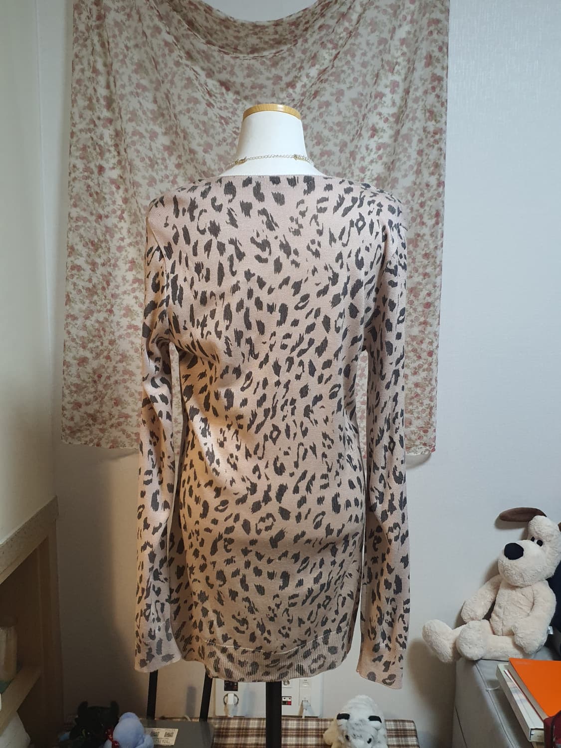 [갸루] 레오파드 브이넥 가디건 상품이미지4