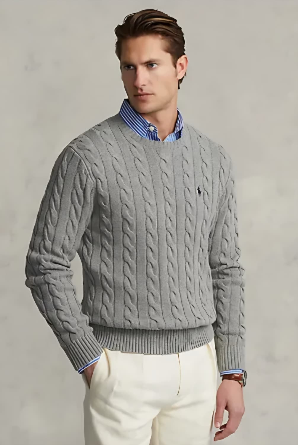 폴로 랄프로렌 코튼 케이블 니트 M  상품이미지1