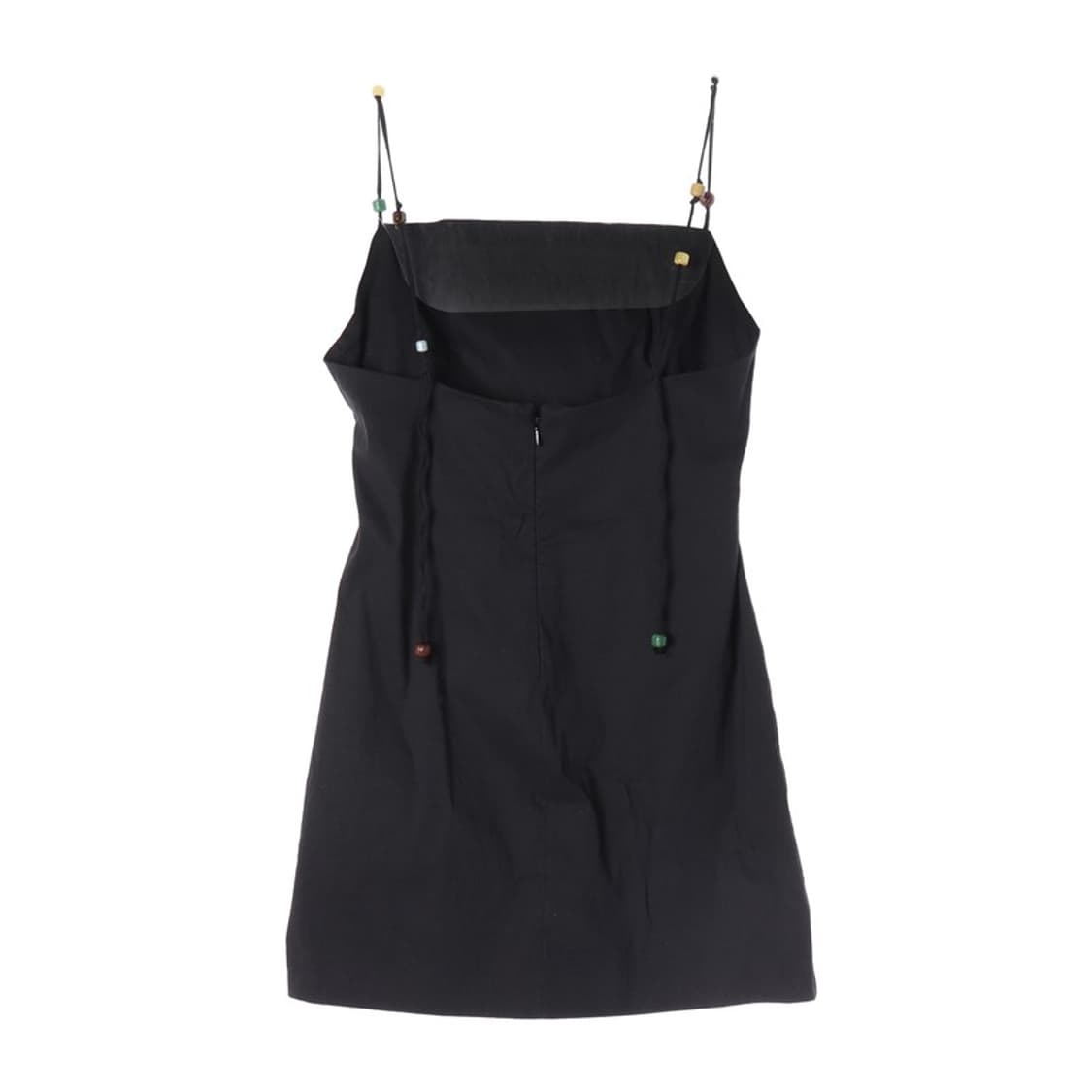 ZARA 비즈 스트랩 셔링 리넨 미니 원피스 블랙 L 상품이미지2