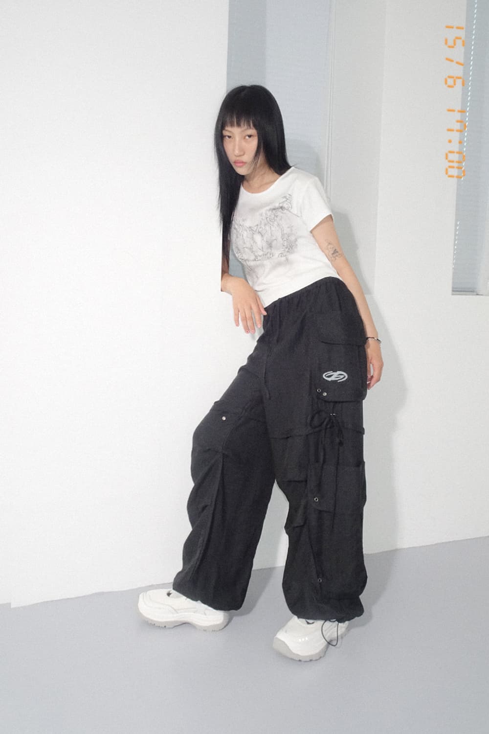 허그유어스킨 린넨 카고 팬츠 블랙 상품이미지8