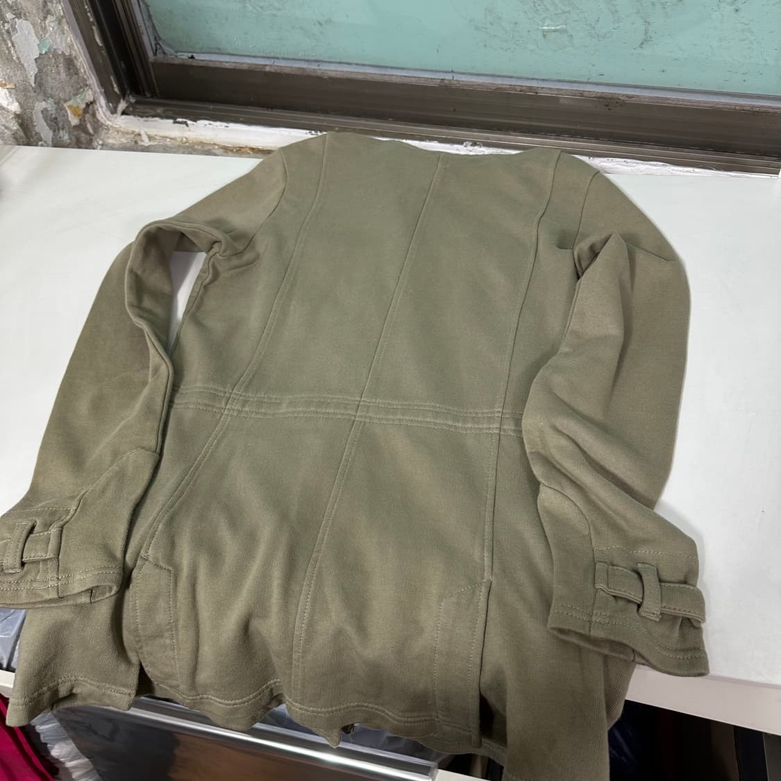 우먼L 타미힐피거 데님 베이지 허리스트링 스웻 야상자켓 상품이미지8