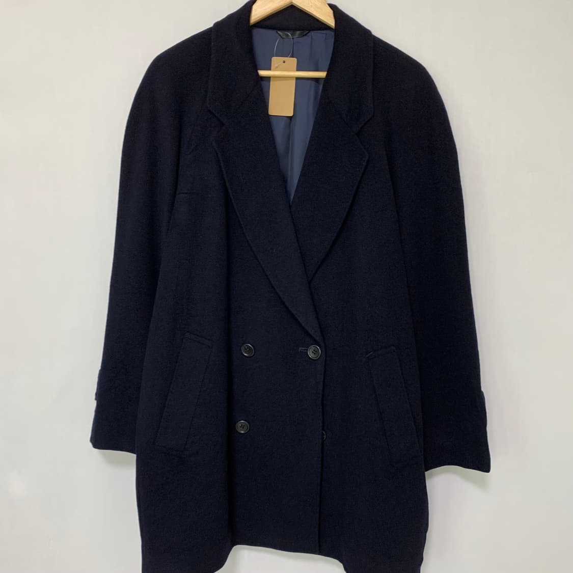 jpn 일본 빈티지 네이비 더블 버튼 하프코트 캐시미어 100% 상품이미지2