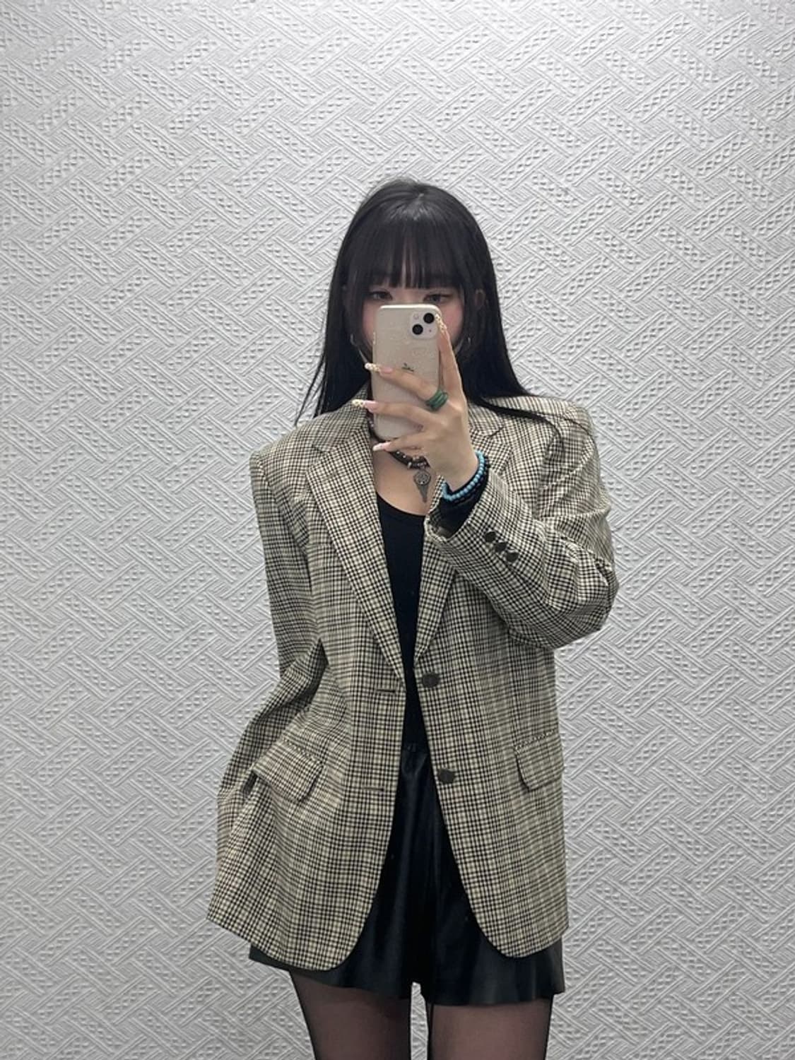 입생로랑 퓨어옴므 빈티지 레트로 체크 블레이저 자켓 39R C09779 상품이미지1