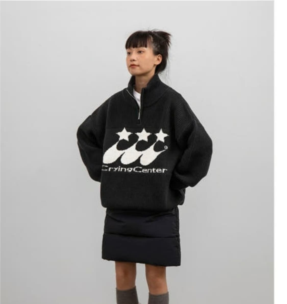 (M)크라잉센터 투톤 하프집업 상품이미지2