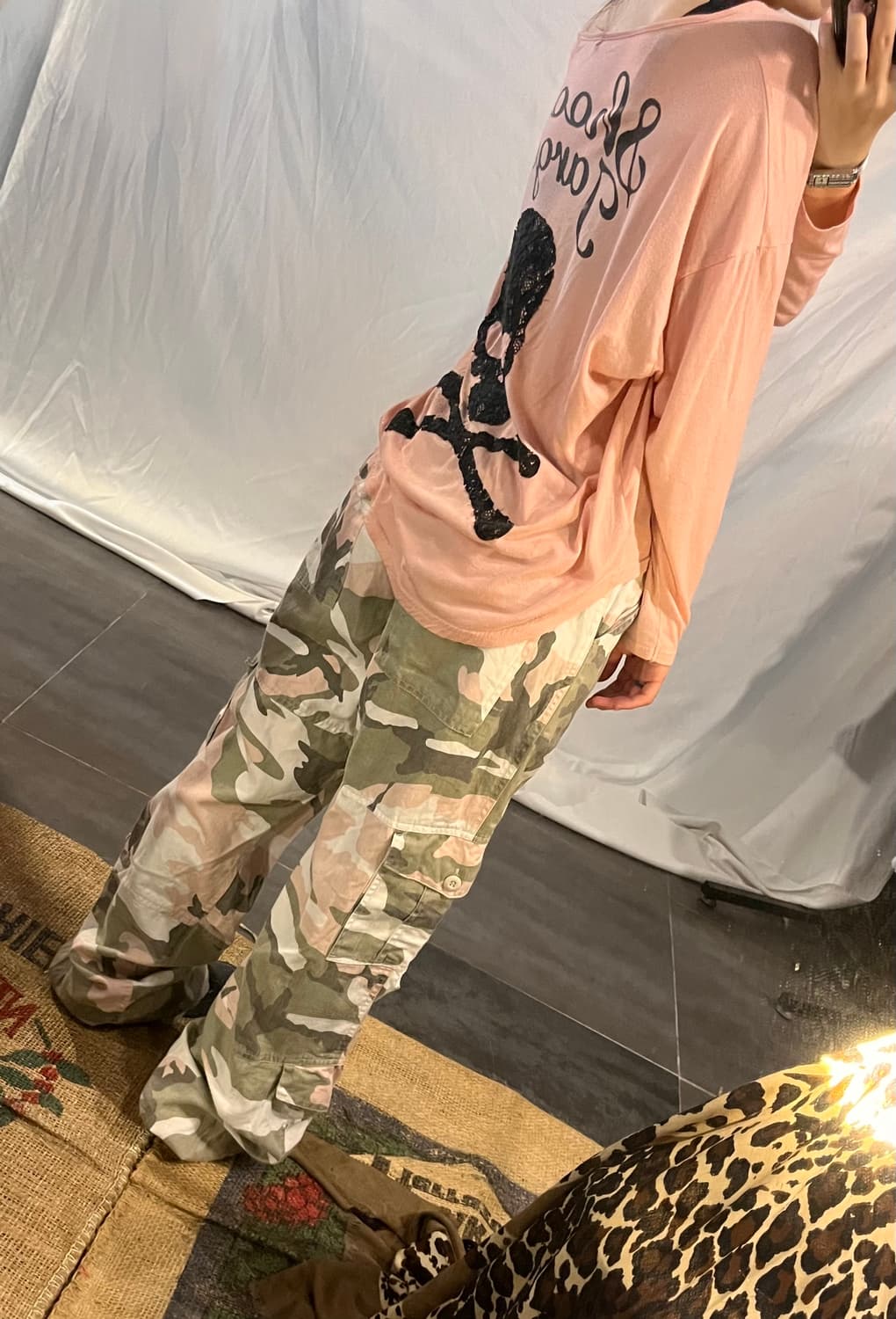 Pink camo string pants 상품이미지5