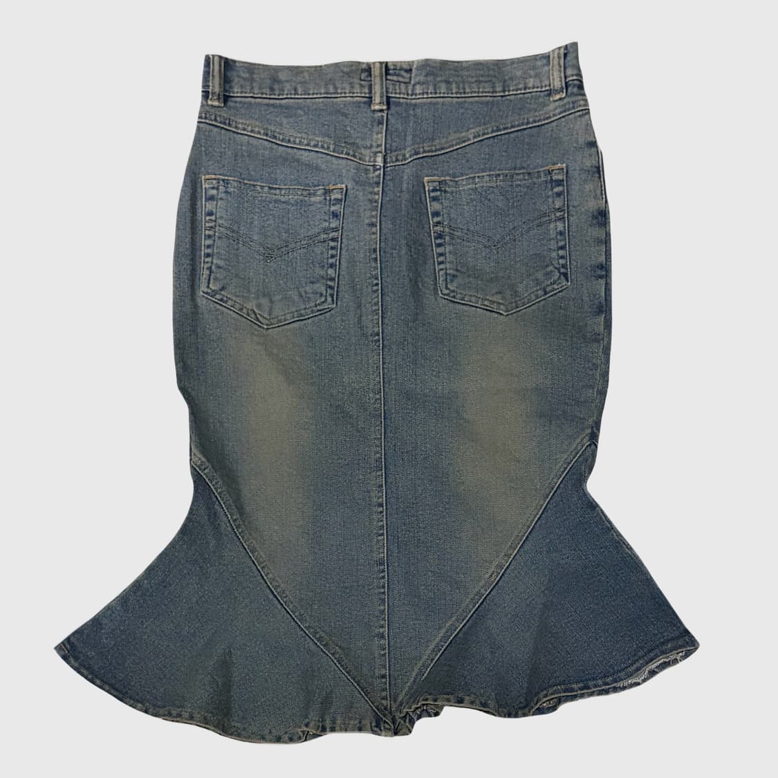 데님 부츠컷 플레어 머메이드 미디스커트 상품이미지2