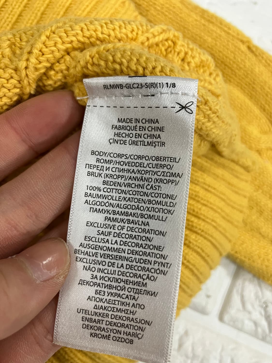 폴로 랄프로렌 케이블 니트 옐로우 S 상품이미지5