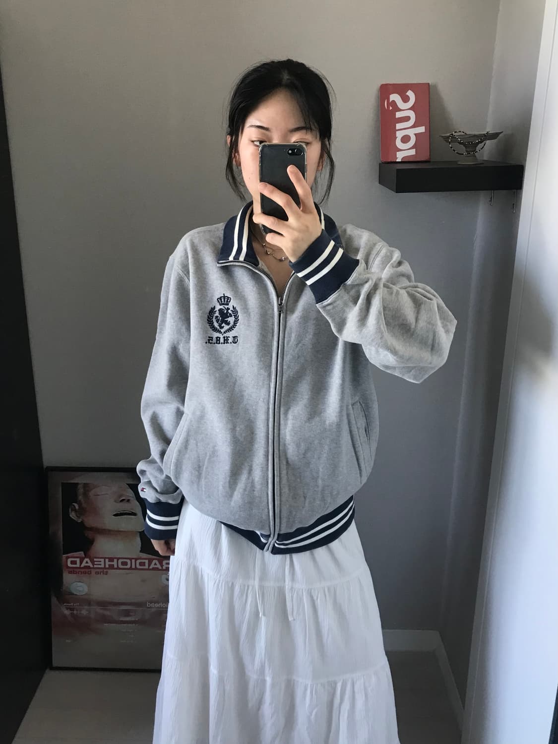 타미힐피거 클럽 로고 그레이 면집업 상품이미지2