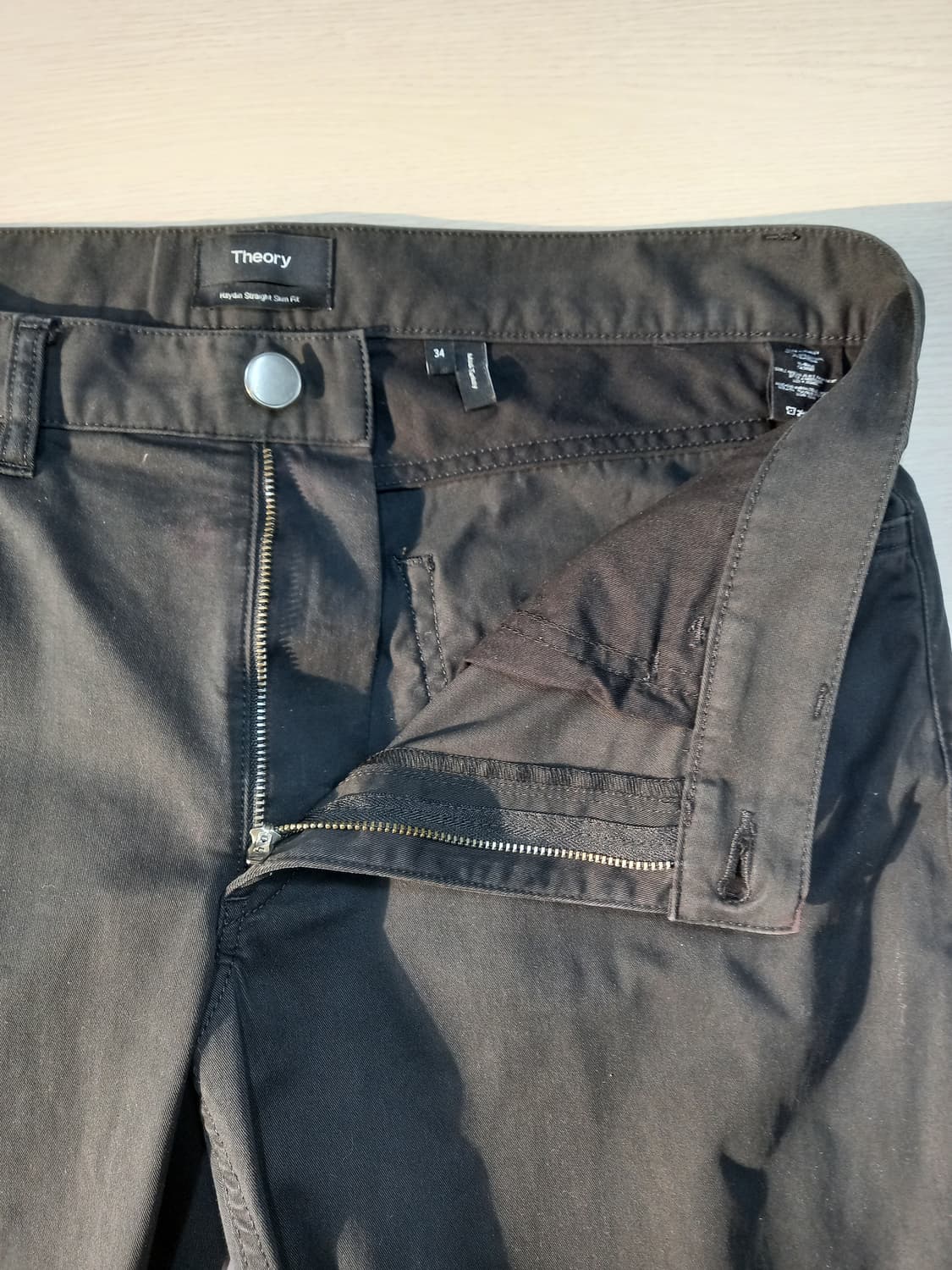 34 Theory 봄여름용 스판 슬림일자 치노팬츠 블랙 34-560 상품이미지6