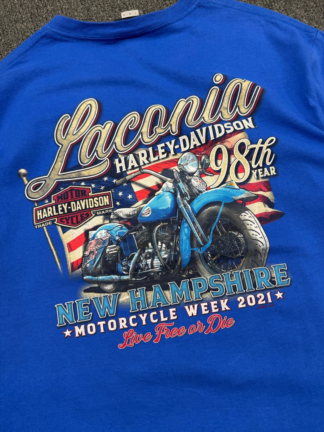 L)할리데이비슨 빈티지 프린팅 Laconia 반팔 상품이미지6